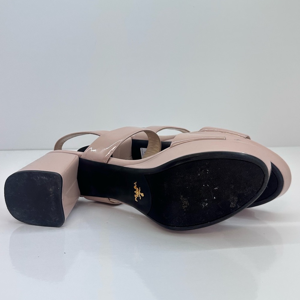 Prada Cream Platform Sandals with Chic Ankle Strap - Picture 5 of 7